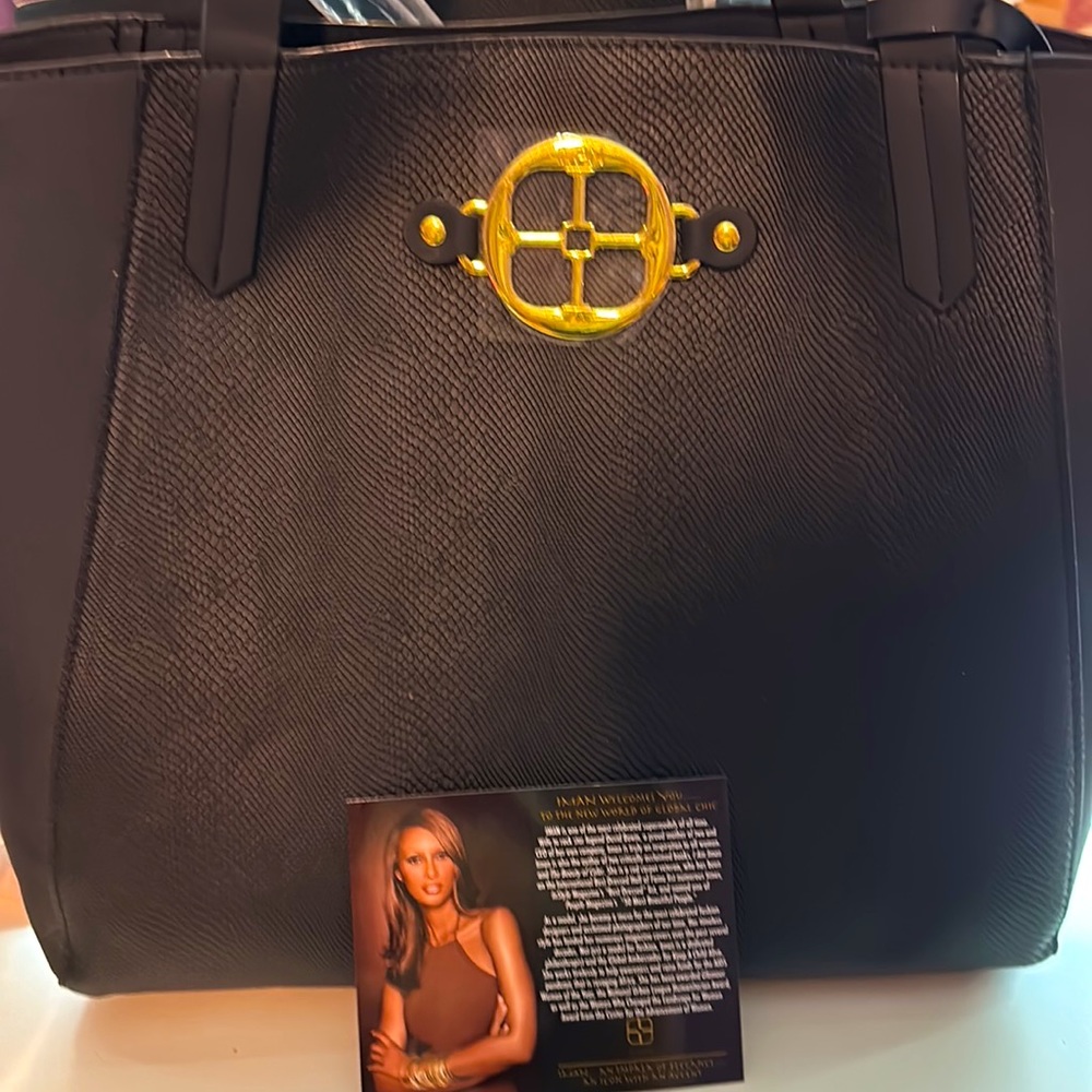 IMAN Black original tote bag